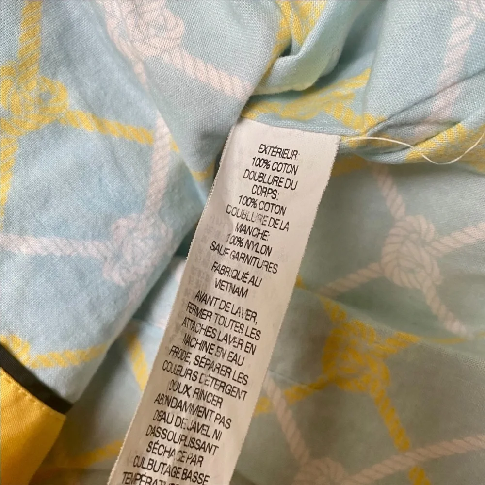 L.L.Bean Yellow Jacket M Double Breasted Cotton Coat Lightweight Utility - Picture 15 of 15